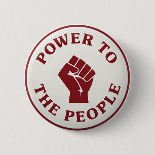Badge Rond 5 Cm Pouvoir au peuple Poing levé Résistance à la prote