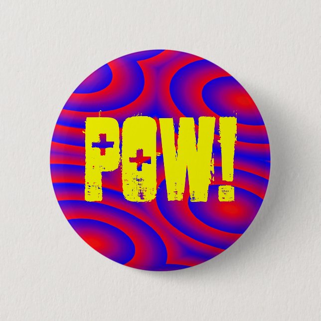BADGE ROND 5 CM POW ! (Devant)