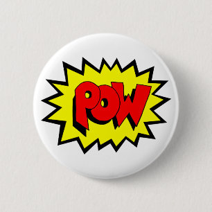 Badge Rond 5 Cm POW - Bande dessinée Pop Art
