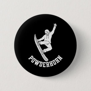 Badge Rond 5 Cm Powderhorn Station de ski Colorado Snowboard Snowb