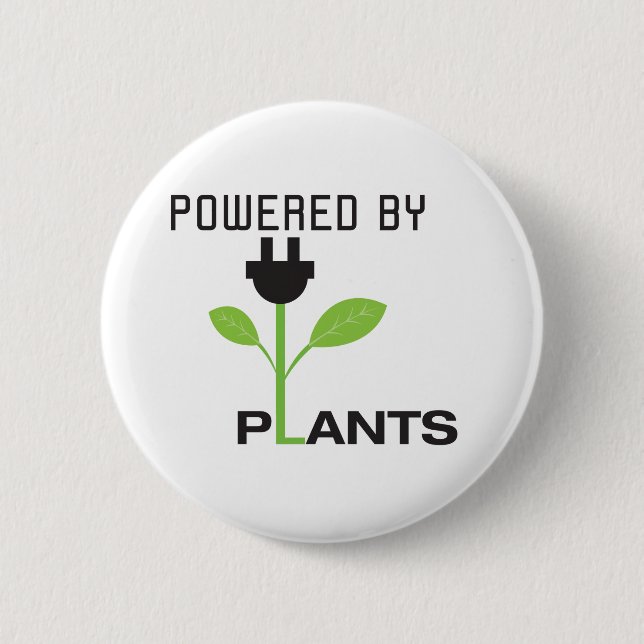 BADGE ROND 5 CM POWERD PAR DES PLANTES (Devant)