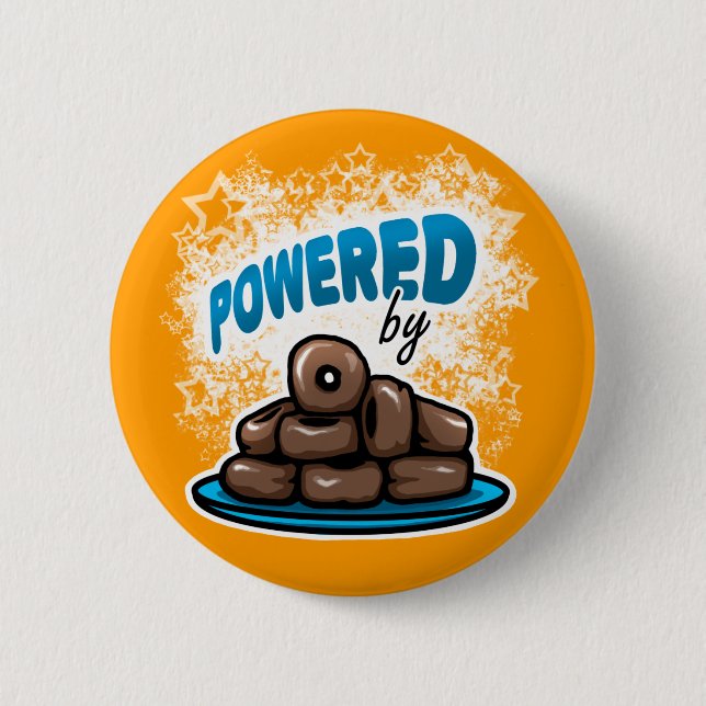 Badge Rond 5 Cm Powered by Little Chocolate Donuts bouton (Devant)