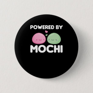 Badge Rond 5 Cm Powered By Mochi - Kawaii Mochi Ice Cream