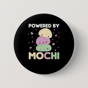 Badge Rond 5 Cm Powered By Mochi - Kawaii Mochi Ice Cream
