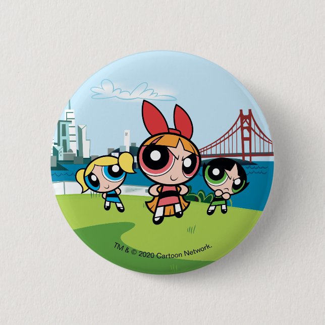 Badge Rond 5 Cm Powerpuff Girls Super Fierce (Devant)