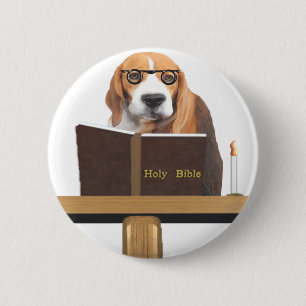 Badge Rond 5 Cm Pracher de chien
