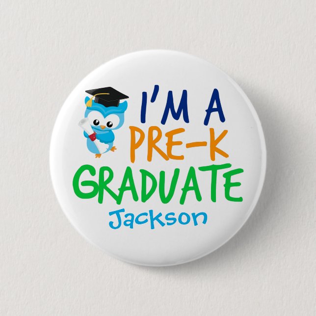 Badge Rond 5 Cm Pré-K Graduate Cute Custom Preschool Graduation (Devant)
