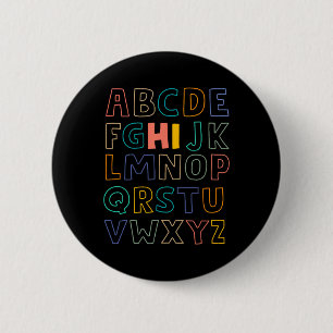 Badge Rond 5 Cm Pré K Kindergarten Hi Alphabet Retour À L'École