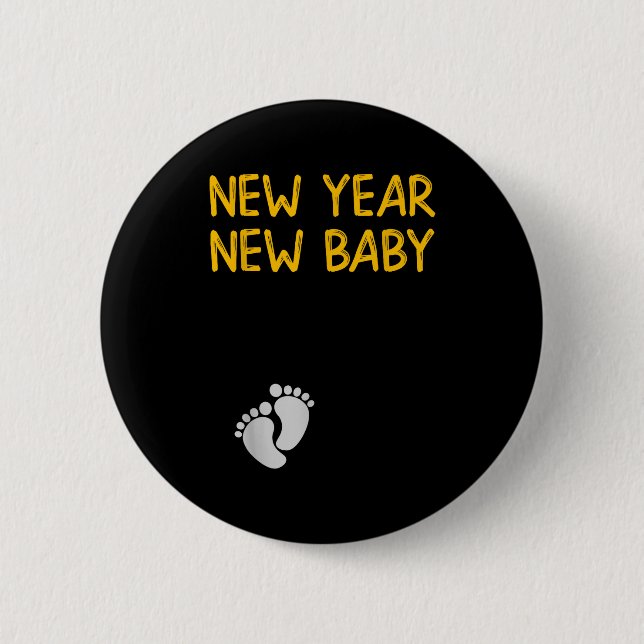 Badge Rond 5 Cm Pregnancy Announcemen - New Year New Baby  (Devant)