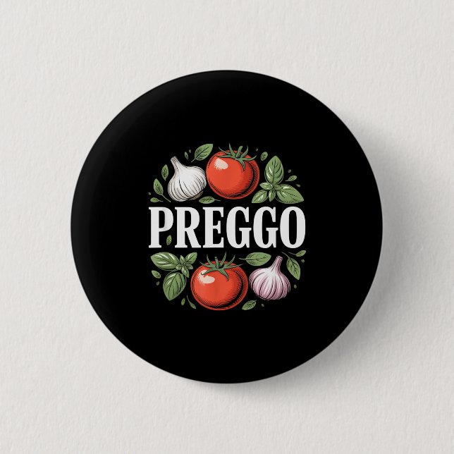 Badge Rond 5 Cm Pregnancy Announcement Prego Pasta Sauce Funny Pre (Devant)
