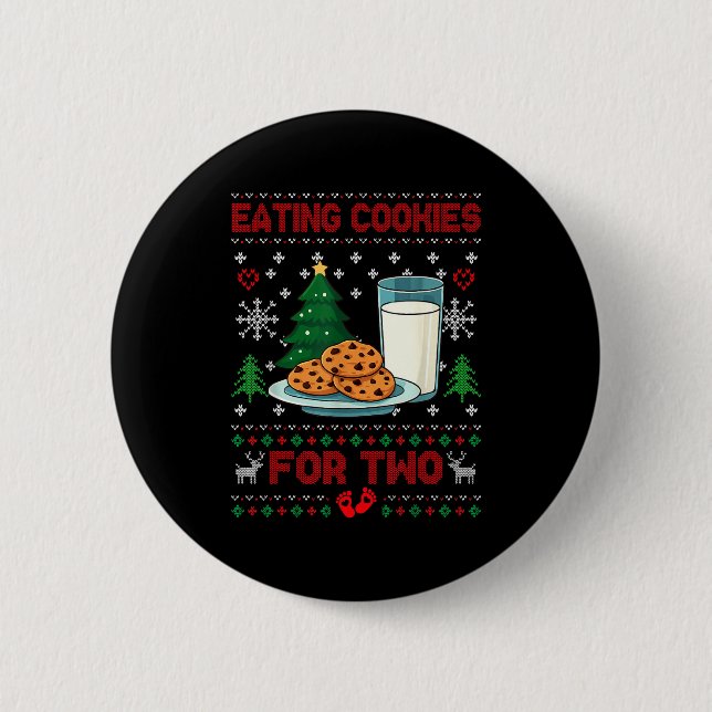 Badge Rond 5 Cm Pregnancy New Mom Baby Pregnant Christmas Couples  (Devant)