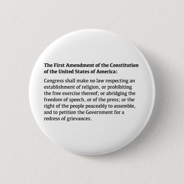 Badge Rond 5 Cm Premier amendement de la Constitution (Devant)