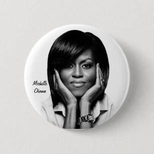 Badge Rond 5 Cm PREMIER bouton de DAME MICHELLE OBAMA