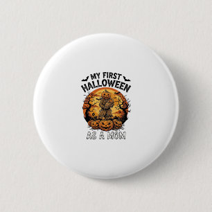 Badge Rond 5 Cm Premier Halloween en tant que maman citrouille épo