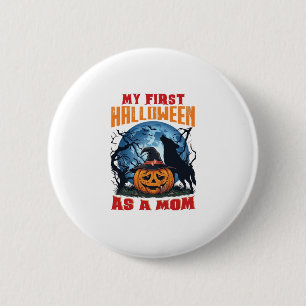 Badge Rond 5 Cm Premier Halloween en tant que maman citrouille lou