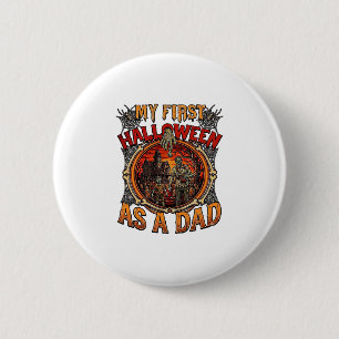 Badge Rond 5 Cm Premier Halloween en tant que papa Zombie Maison H