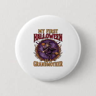 Badge Rond 5 Cm Premier Halloween en tant que sorcière grand-mère