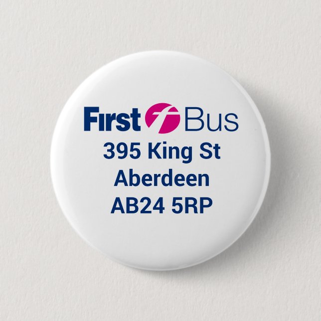 Badge Rond 5 Cm Premier insigne de bus (Devant)