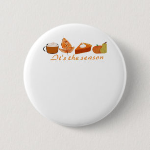 Badge Rond 5 Cm Premier Jour De L'Automne Bonjour Automne