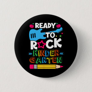 Badge Rond 5 Cm Premier Jour De Maternelle Prêt À Rock Kindergart