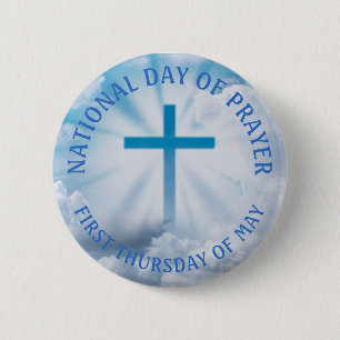 Badge Rond 5 Cm Premier Jour de Prière Bouton de Fête Religieuse