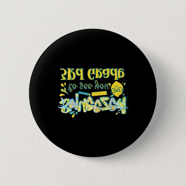 Badge Rond 5 Cm Premier jour de professeur de 3e année citron Clro (Devant)