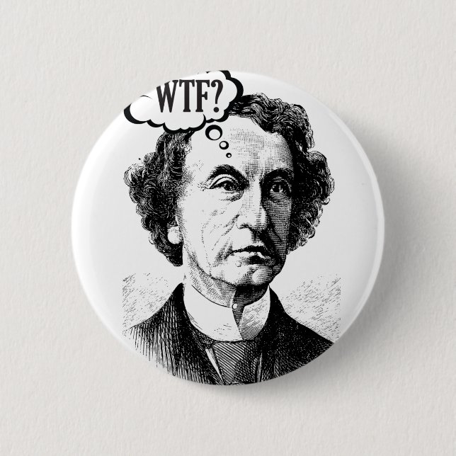Badge Rond 5 Cm Premier ministre canadien John A. Macdonald - WTF (Devant)
