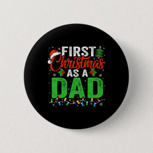 Badge Rond 5 Cm Premier Noël Comme Papa Noël Éclairage Nouveau Pèr