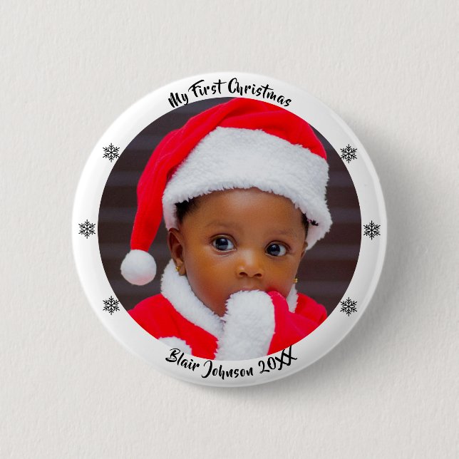 Badge Rond 5 Cm Premier Noël du bébé (Devant)