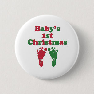 Badge Rond 5 Cm Premier Noël du bébé