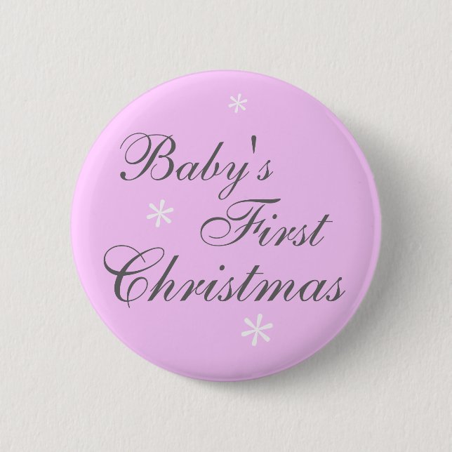 Badge Rond 5 Cm Premier Noël du bébé (fille) - bouton (Devant)