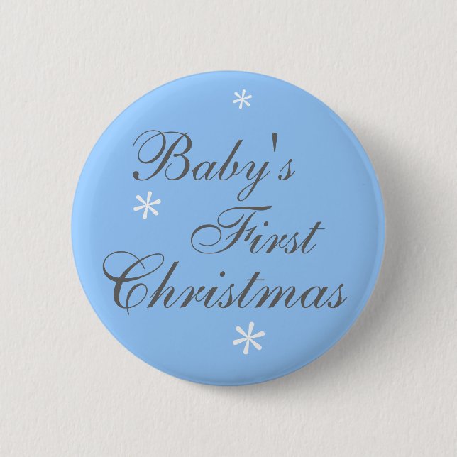 Badge Rond 5 Cm Premier Noël du bébé (garçon) - bouton (Devant)