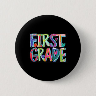Badge Rond 5 Cm Première Année Drôle Retour À L'École Joyeux Premi