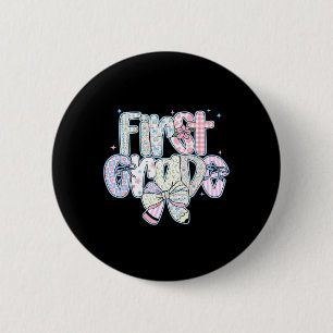 Badge Rond 5 Cm Première Année Retour À L'École Coquette Préppy Cr