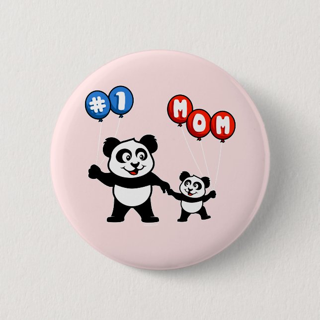 Badge Rond 5 Cm Première famille Panda (Devant)