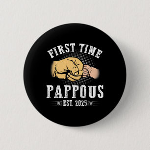 Badge Rond 5 Cm Première Fête des pères Pappous Est 2025 Bientôt B