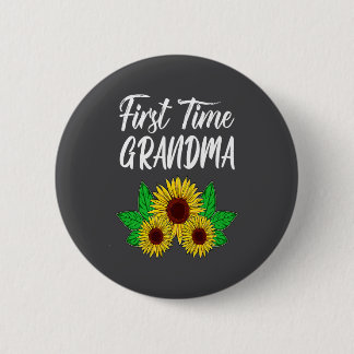 Badge Rond 5 Cm Première fois grand-mère Tournesol Nouvelle grand-
