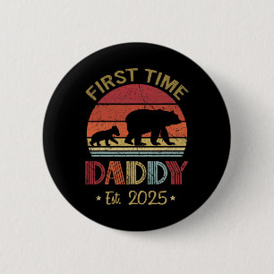 Badge Rond 5 Cm Première Fois Papa Nouveau Papa Est 2025 Fête des 