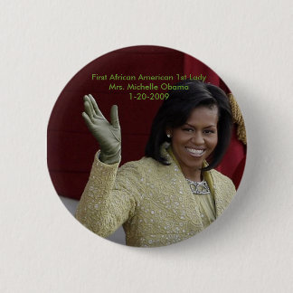 Badge Rond 5 Cm Première Madame de premier Afro-américain -