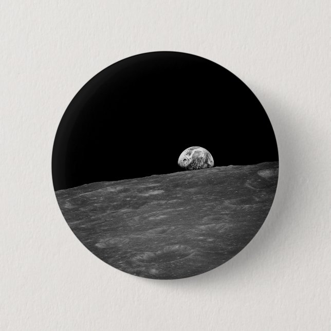 Badge Rond 5 Cm Première photographie d'un Earthrise pris par (Devant)