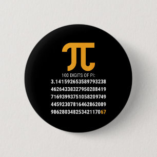 Badge Rond 5 Cm Premières 100 Chiffres De Pi 67 Nerds Geeks Prof D