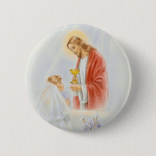Badge Rond 5 Cm Premières filles de communion