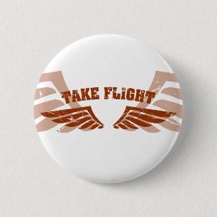 Badge Rond 5 Cm Prendre les ailes de l'aviation en vol
