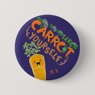 Badge Rond 5 Cm Prenez Carrot Vous-Même  Jeu de devis motivant