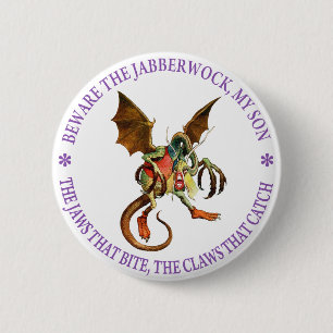 Badge Rond 5 Cm Prenez garde du Jabberwock, mon fils. Les