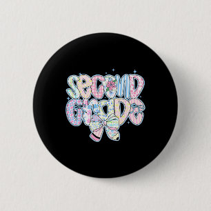 Badge Rond 5 Cm Préparatifs Floraux de Rentrée pour une Fille Coqu