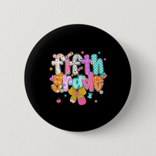 Badge Rond 5 Cm Préparation rentrée scolaire 5e année Coquette Bow