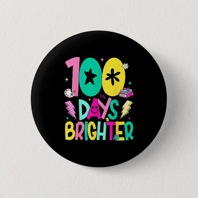 Badge Rond 5 Cm Préparatoire 100 Jours Plus Lumineux 100ème Jour d (Devant)