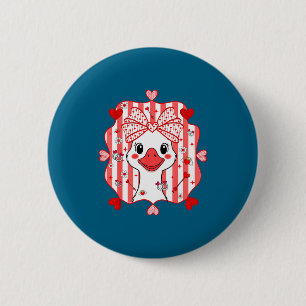 Badge Rond 5 Cm Préparatoire Mignon Oie Coquette Arc Saint Valenti