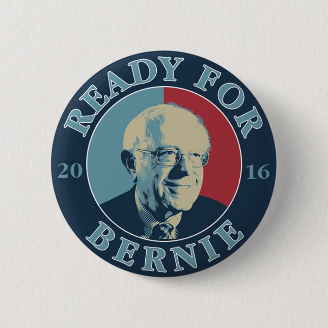 Badge Rond 5 Cm Préparez pour Bernie (Devant)